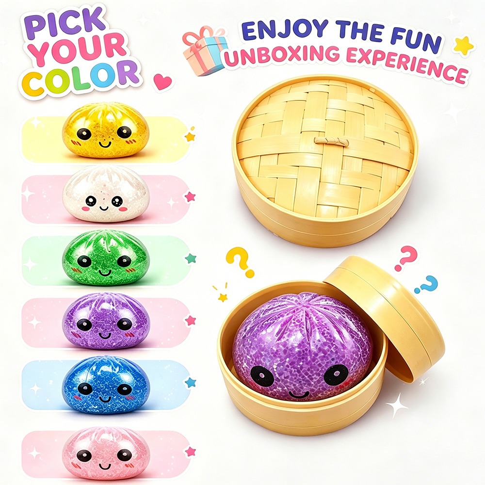 Mainan Mini Roti Kukus Glitter - Bao Steamer Bamboo ulasan dan harga